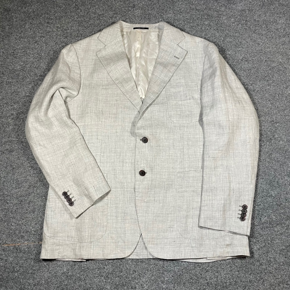 Suitsupply Hudson Blazer Mens 48S Light Grey Baird McNutt Irish Linen Jacket